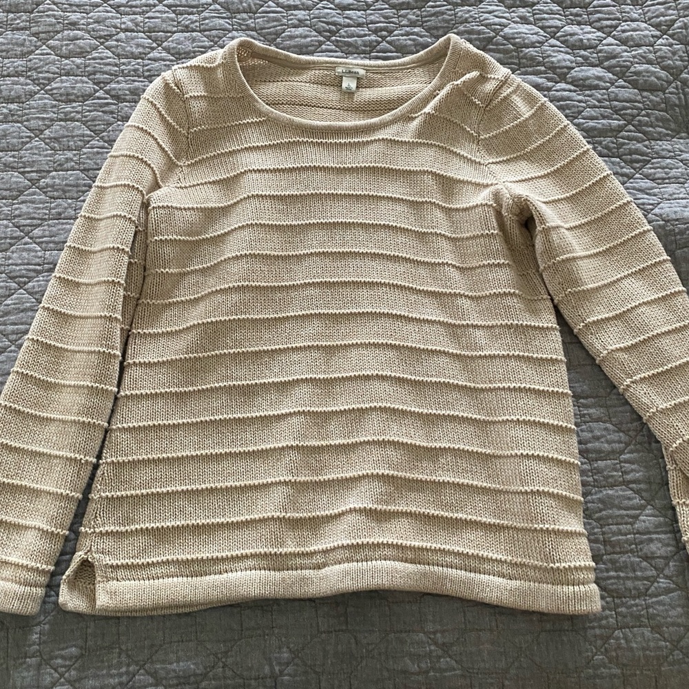 Warm, very comfy crew neck beige sweater